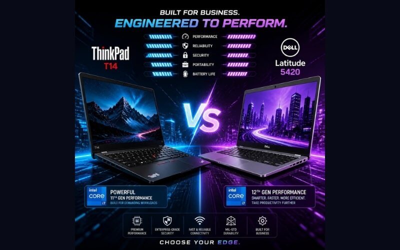 ThinkPad T14 czy Dell Latitude 5420 poleasingowy – różnice i wybór bez przepłacania